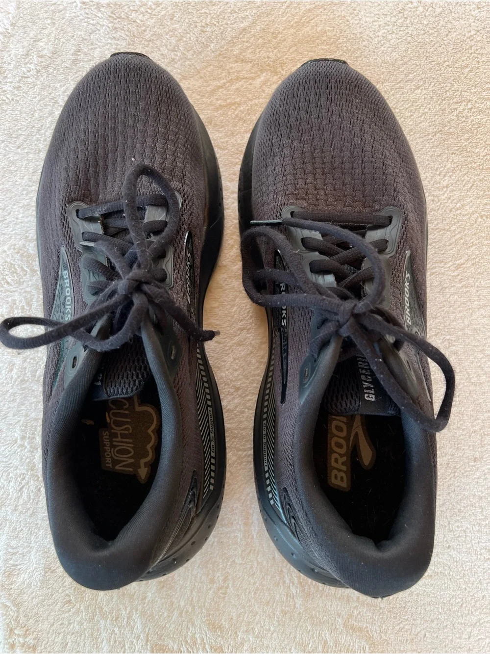 Brooks Glycerin GTS 21 Triple Black Running Shoes Men’s 8 DNA LOFT v3